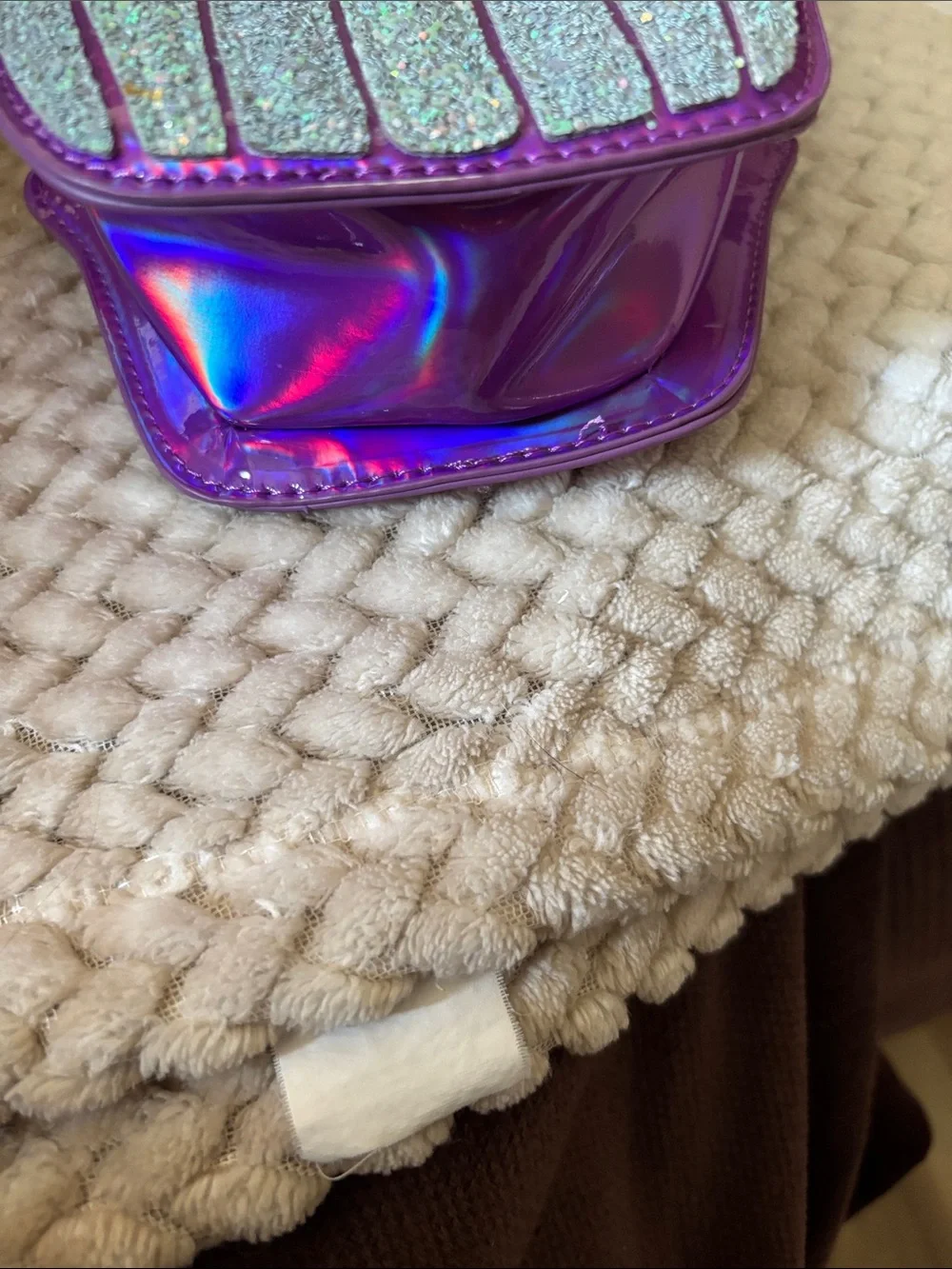 Cat & Jack Purple Glitter Unicorn Cupcake Crossbody Bag